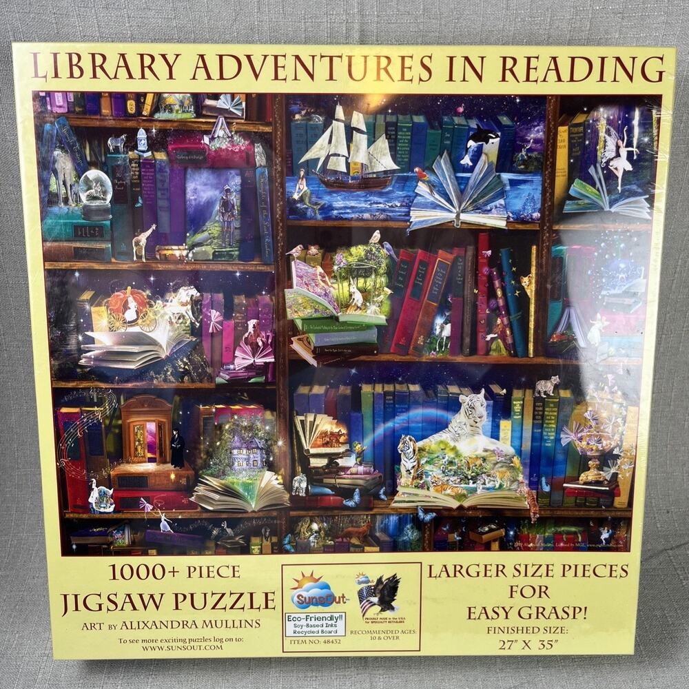 Library Adventures in Reading 1000 Piece Jigsaw Puzzle Large Pieces Easy Grasp